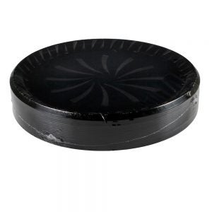 18" Black Round Tray | Packaged